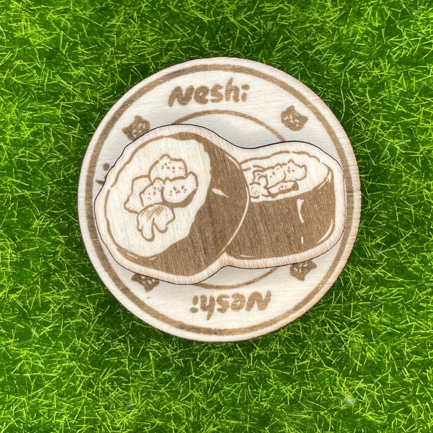 Sushi Neko Wooden Fridge Magnet